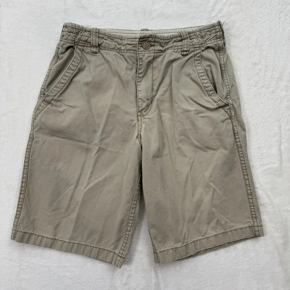 Aeropostale Chino Shorts‎ Mens 30 Tan Khaki Cotton Twill Classic Flat Front